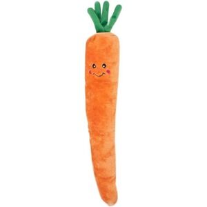 ZippyPaws Jigglerz Carrot Dog Toy Durable Plush Squeaky‎ 20"